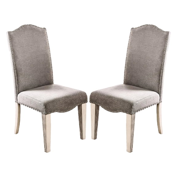 Rectangular Chair Shape - Nailhead Trim for Elegance - Dining Room Function - Set of 2 Chairs
