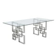 thumbnail image 1 of Rectangular Clear Glass 5pc Dining Set with Silver Stainless Steel Base, 1 of 3