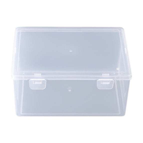Rectangular Clear Plastic Box Containers with Buckle Lids,Rectangular Containers Case for Pens,Jewellery, Herbs, Craft Items 3*7*5In