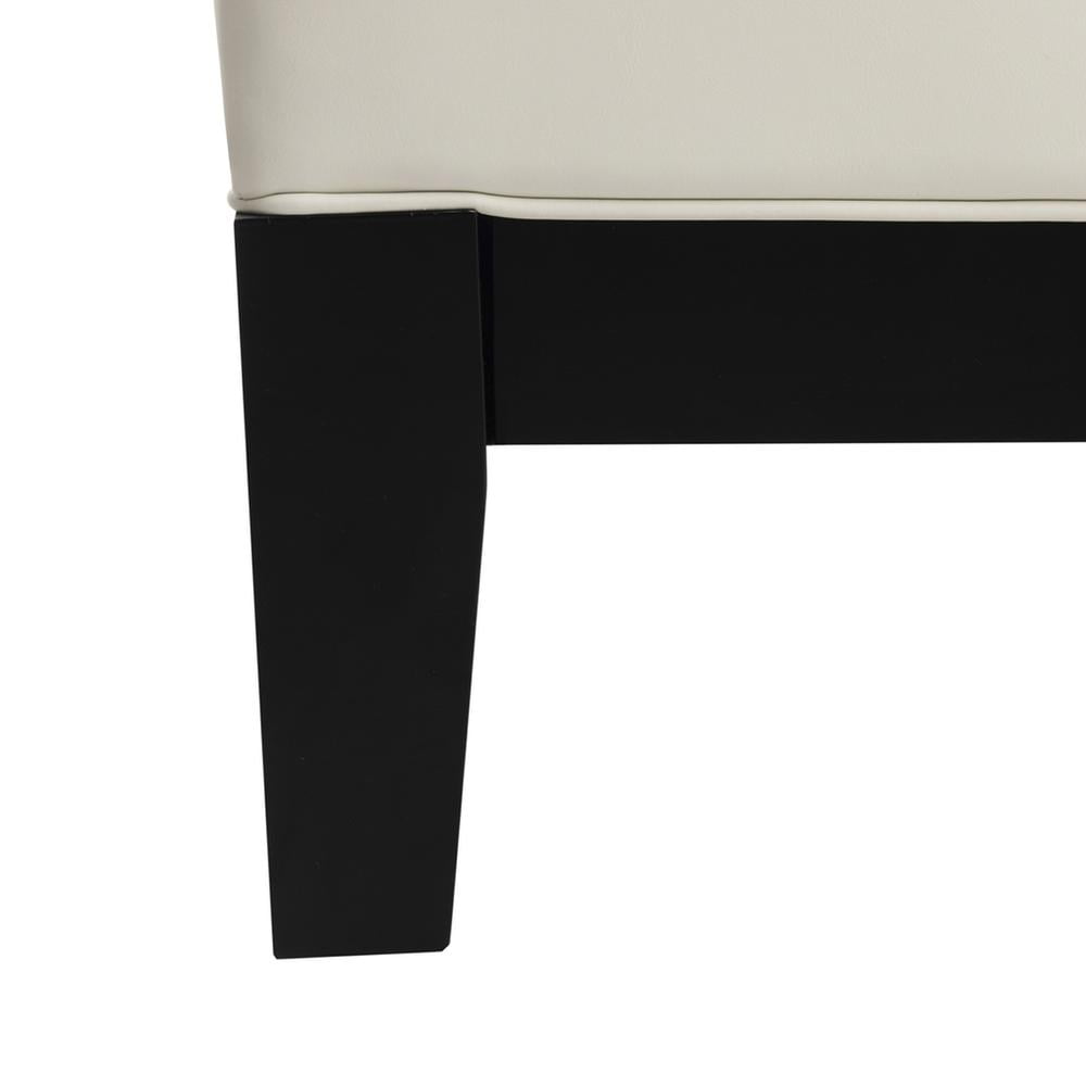 Jordan Off-White Tufted Leather Cocktail Ottoman