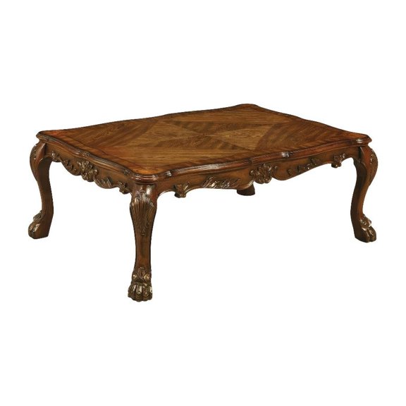 Rectangular Coffee Table Cherry Oak Finish Wood Veneer Surface Durable Design