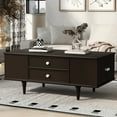 thumbnail image 1 of Rectangular Coffee Table with Storage Drawers Mid-Century Modern Center Table for Living Room, 1 of 9