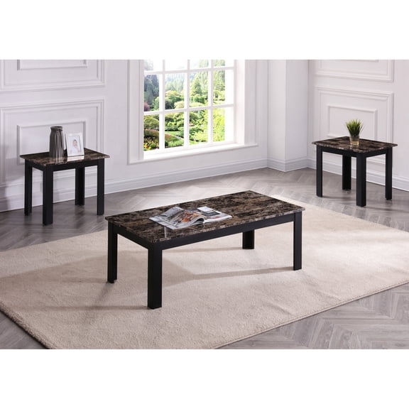 Rectangular Coffee and Square End Tables - Brown Wood - Regular Use - Fits Contemporary Decor