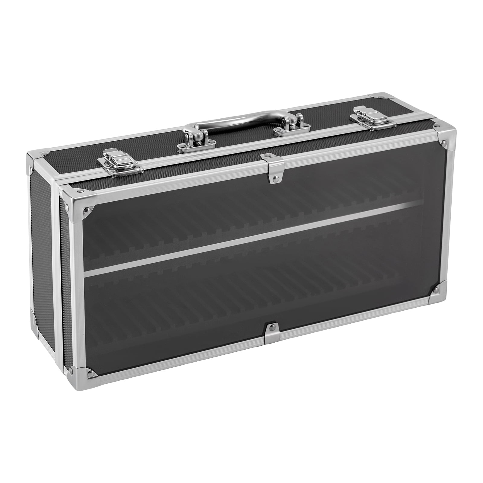 Rectangular Coin Display Storage Box, 50 Coin Holders Slabs Box Display Tool Aluminum Alloy for