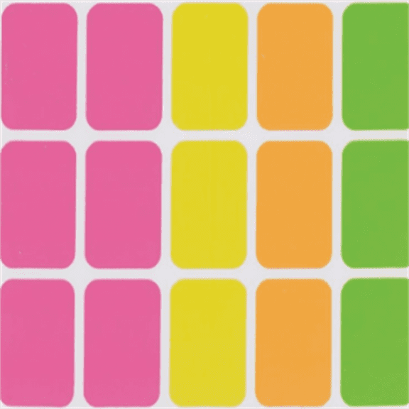Rectangular Color Coding Labels, Assorted, Removable, Pack of 525