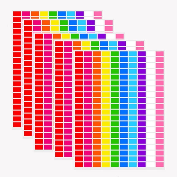 Rectangular Coloured Stickers,10 Colours Small Coloured Labels Stickers Sticky Labels Price Stickers, Moving Stickers (19 mm x 13 mm) Rectangular Coloured Stickers Labels in 10