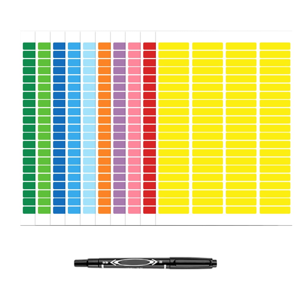 Rectangular Coloured Stickers Labels, Rainbow Sticky Label 10 Colours ...