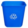 thumbnail image 1 of Rectangular Commercial Office Recycling Wastebasket with Recycle Logo, Easy to Clean, 7 Gallon, Blue, Pack of 2, 1 of 5