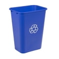 thumbnail image 1 of Rectangular Commercial Office Wastebasket, Easy to Clean, Lightweight, 10 Gallon, Blue, Recycle Logo, 1 of 5