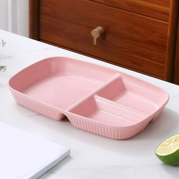 Rectangular Compartment Tray with Divided Sections, Thick Bottom Stable Party Serving Tray, for Picnic Dining Utensil Organizer