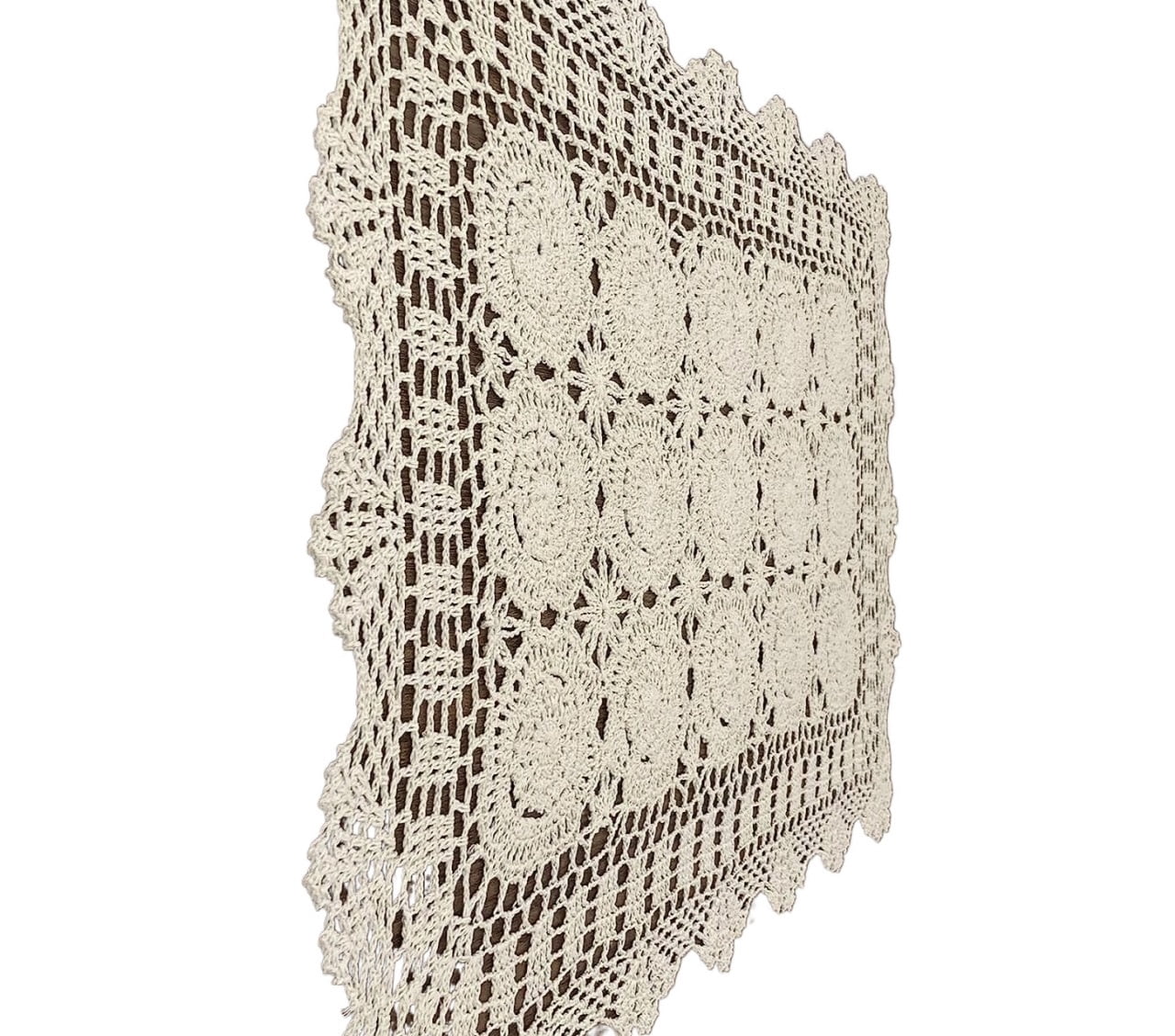 Rectangular Cotton Handwork Crochet Lace Table Runner Cloth Doilies, Table Centerpieces for Dining Room