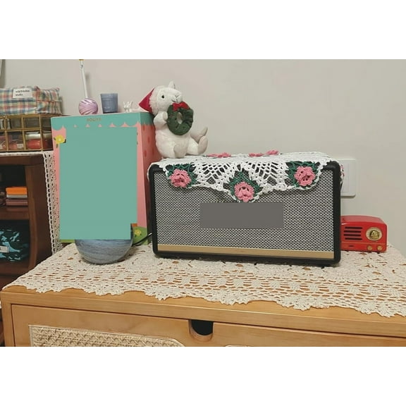 Rectangular Cotton Handwork Crochet Lace Table Runner Doilies for Coffee Table Dresser Scarf Centerpieces Décor,2PC