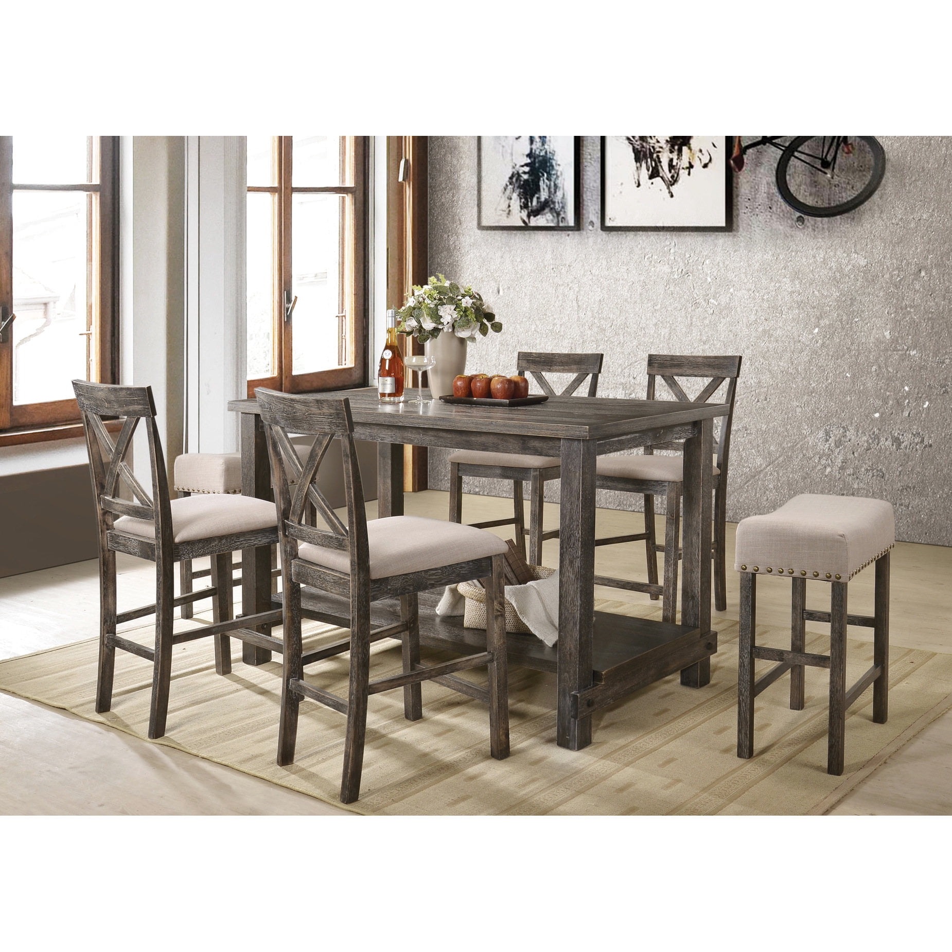 Rectangular Counter Height Table Set | Ideal for Various Dining ...