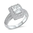 thumbnail image 1 of Rectangular Design Cubic Zirconia Fashion Ring Sterling Silver 925, 1 of 3