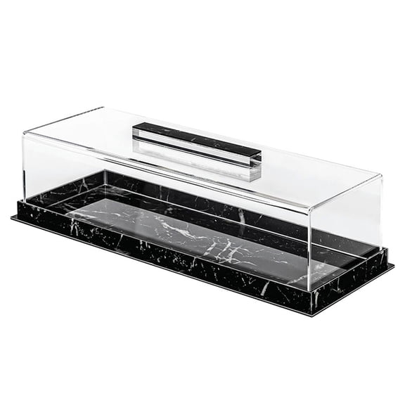 Rectangular Dessert Serving Tray with Clear Lid Acrylic Cake Display ...