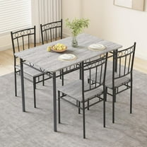 Rectangular Dining Room Table Set with 4 Chairs, Space-Saving Kitchen Table Set for Small Space, Retro Grey