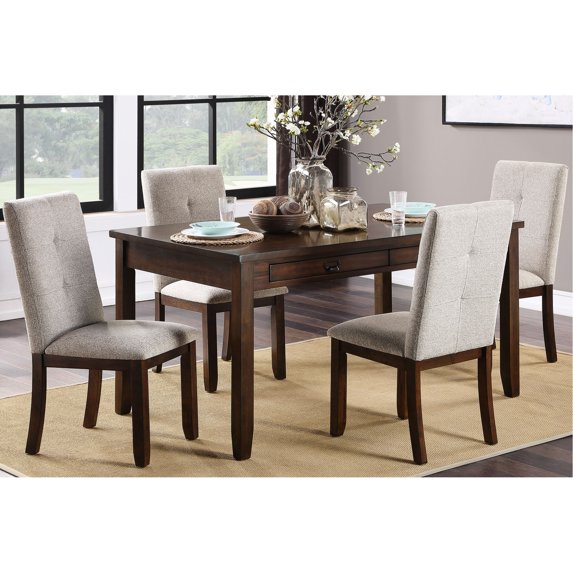 Rectangular Dining Set / 60 - inch Table, Wood Frame, Pewter Cup Pulls ...