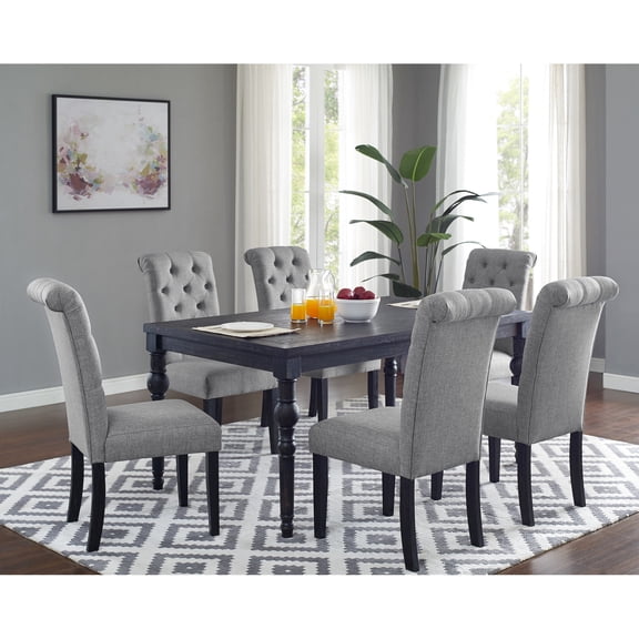Rectangular Dining Set | Suitable for Formal and Informal Meals | Solid Wood Construction | Accommodates 6 Guests