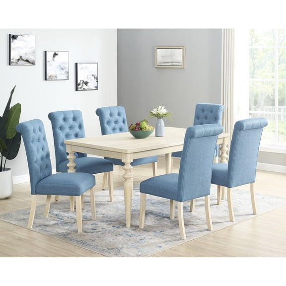 Rectangular Dining Table and 6 Tufted Chairs | Used in Dining Room Decor | Crafted with Attention to Detail | Overcomes the Issue of Ordinary - Looking Dining Sets