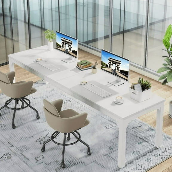 Rectangular Dining Table 78 Inch Long, Modern Industrial Kitchen Table For 6-8 People, Scratch Resistant Surface With Heavy Duty Metal Frame