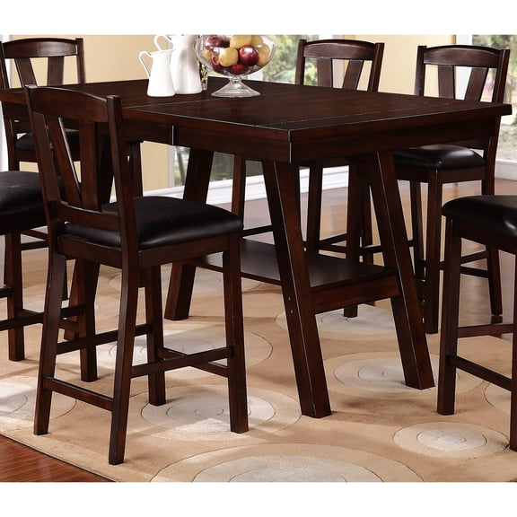 Rectangular Dining Table, Dark Walnut, Counter Height, Constructed From Rubberwood Construction Height Made Material