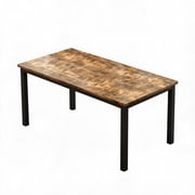 Rectangular Dining Table Seats 6-8, Modern Industrial Kitchen Table with Heavy Duty Metal Legs