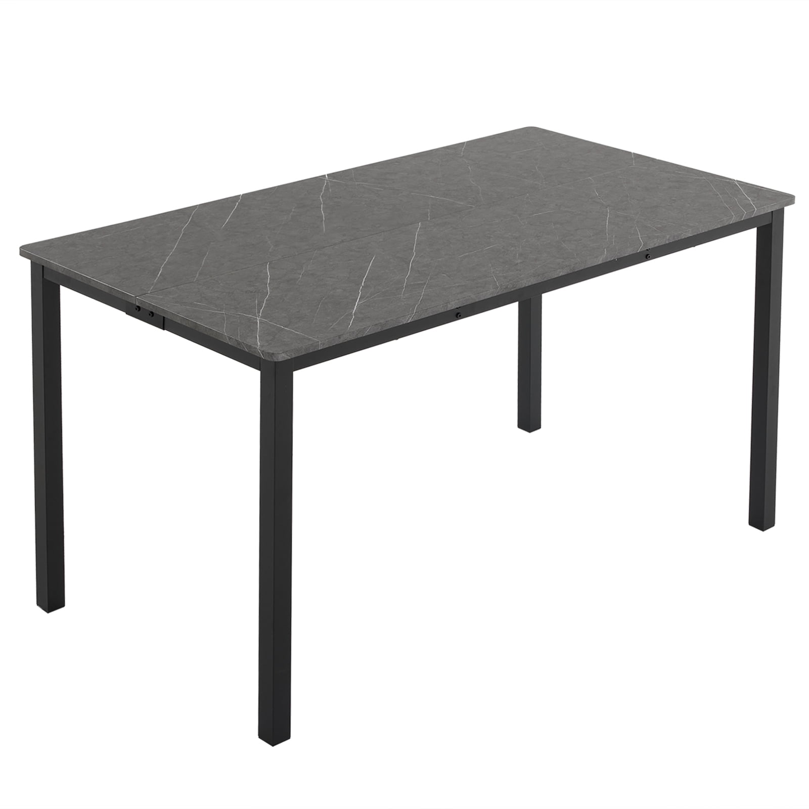 Rectangular Dining Table with Grey MDF Desktop and Marble Surface ...
