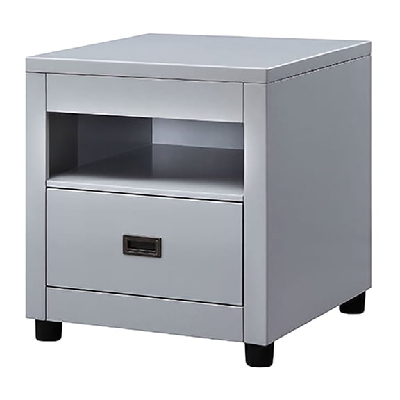 Rectangular Dove Grey End Table | One Drawer for Storing in Primary Area | Made of Poplar with Classic Design | Solve Storage Dilemma with Compartment