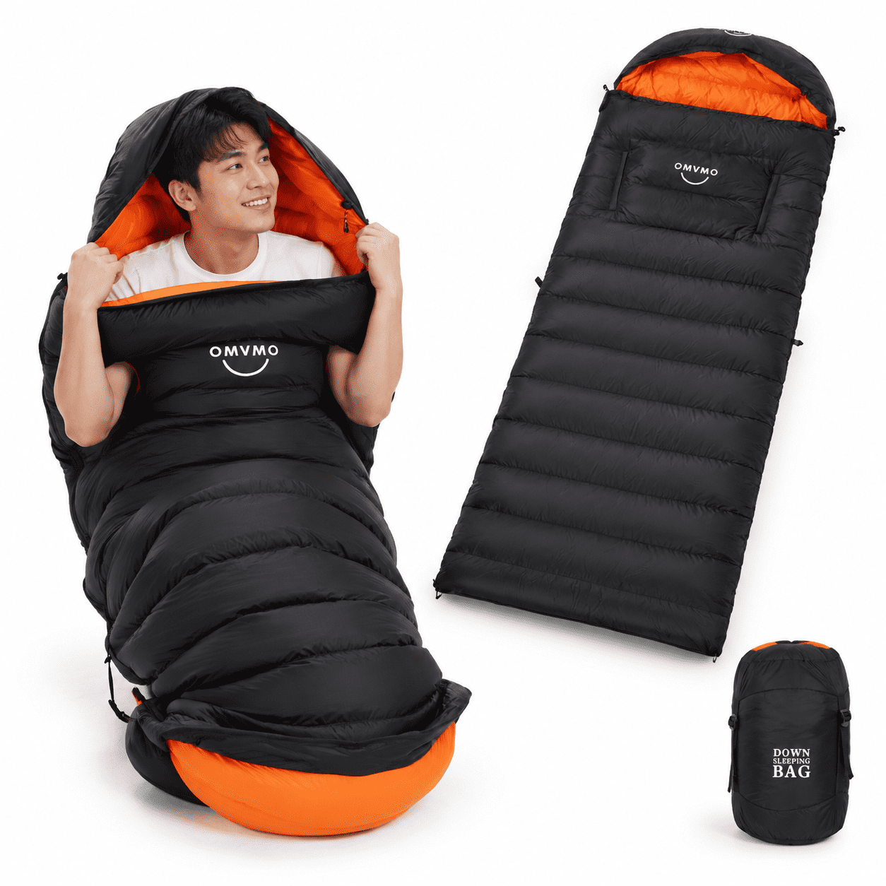 Rectangular Down Sleeping Bag For Adults Camping Hike With Arm Holes ...