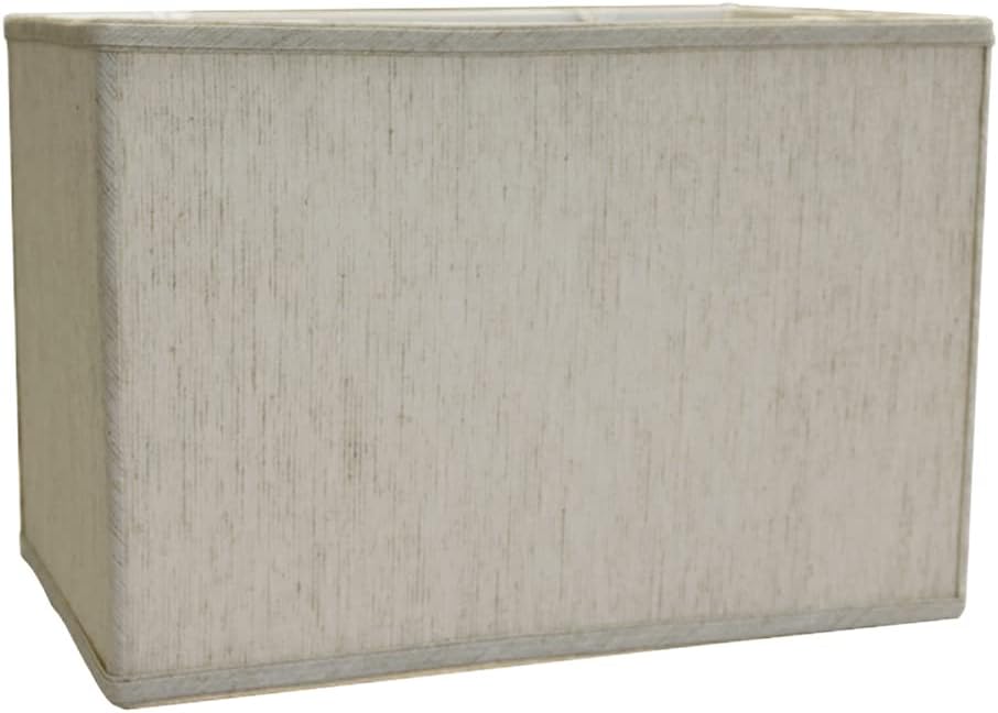 Rectangular Drum Lampshade – Textured Oatmeal, 6x6 Top & Bottom, 7" Slant, Clip-On Fitter