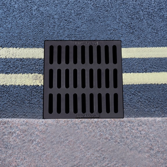 Rectangular Ductile Iron Drain Grate, Dipped Paint Rustproof Heavy Duty 661lbs Load Anti-Slip Drain Cover for Sidewalk Garage Yard Parking Lot