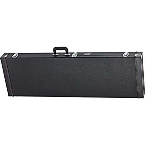 Rectangular Electric Bass Guitar Economy Hardshell Case - 15 mm Velvet Padding - Black with Chrome Hardware