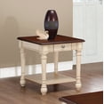 thumbnail image 1 of Rectangular End Table Dark Brown and Antique White, 1 of 3