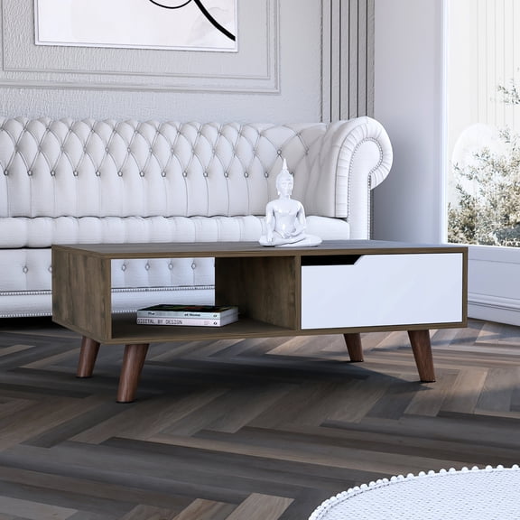 Rectangular End Table | Foldable Design for Living Space | Particle Board Filler | Four Stylish Legs
