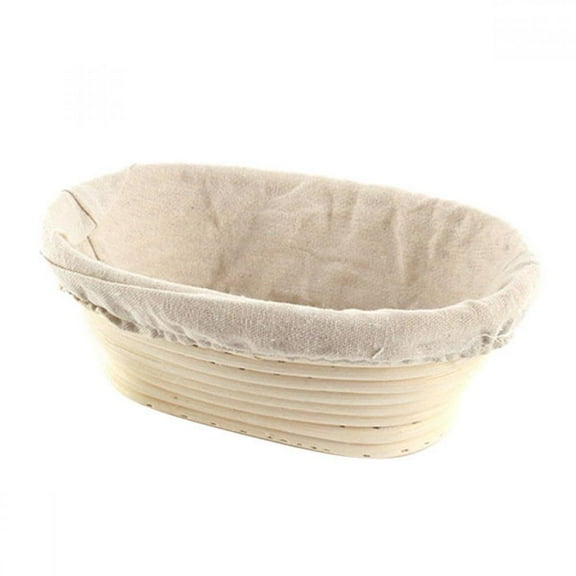 Rectangular European Bread Fermentation Proofing Basket With Inner Lining, Rattan Woven for Professional & Home Bakers