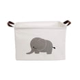 thumbnail image 1 of Rectangular Fabric Laundry Box - Waterproof hamper | Collapsible Square Laundry Bin with Handles for Kids Room,Shelf Basket,Toy Organizer ( Rectangular - Grey Elephant ), 1 of 6