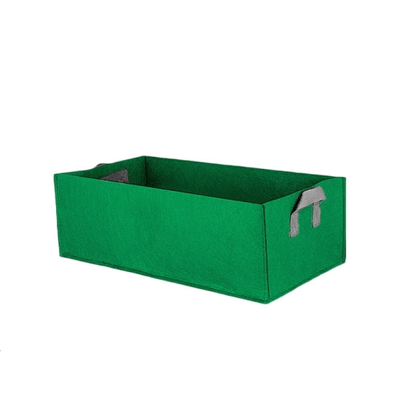 Rectangular Fabric Raised Garden Bed, Breathable Grow Bag Container, 19.69 x 11.81 x 7.87 in, Green