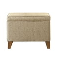 thumbnail image 1 of Rectangular Fabric Upholstered Wooden Ottoman with Lift Top Storage in Brown, 1 of 5