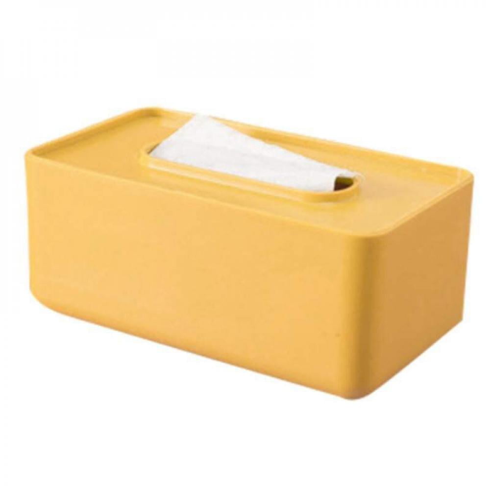 ZQJKL Ceramic Tissue Box Cover Holder Retro Napkin Dispenser Facial Wipes  Toilet Paper Storage Case Hotel Office Table Desktop Decoration,Yellow