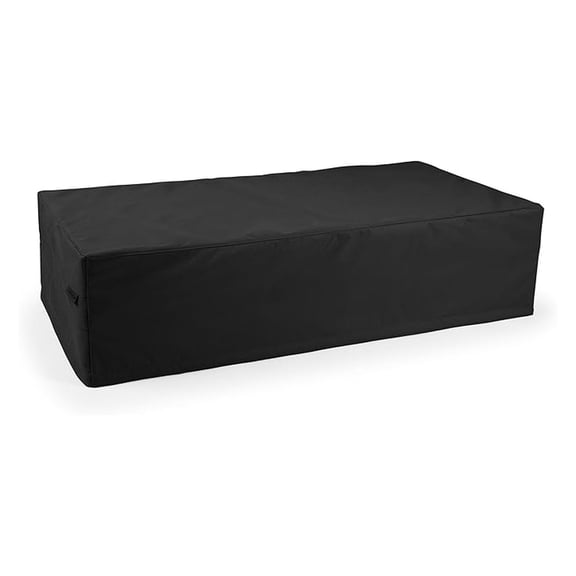 Rectangular Fire Pit Cover - 600D Heavy Duty Waterproof Outdoor Cover, Weather Resistant, Ripstop Black - 26W x 22D x 21H