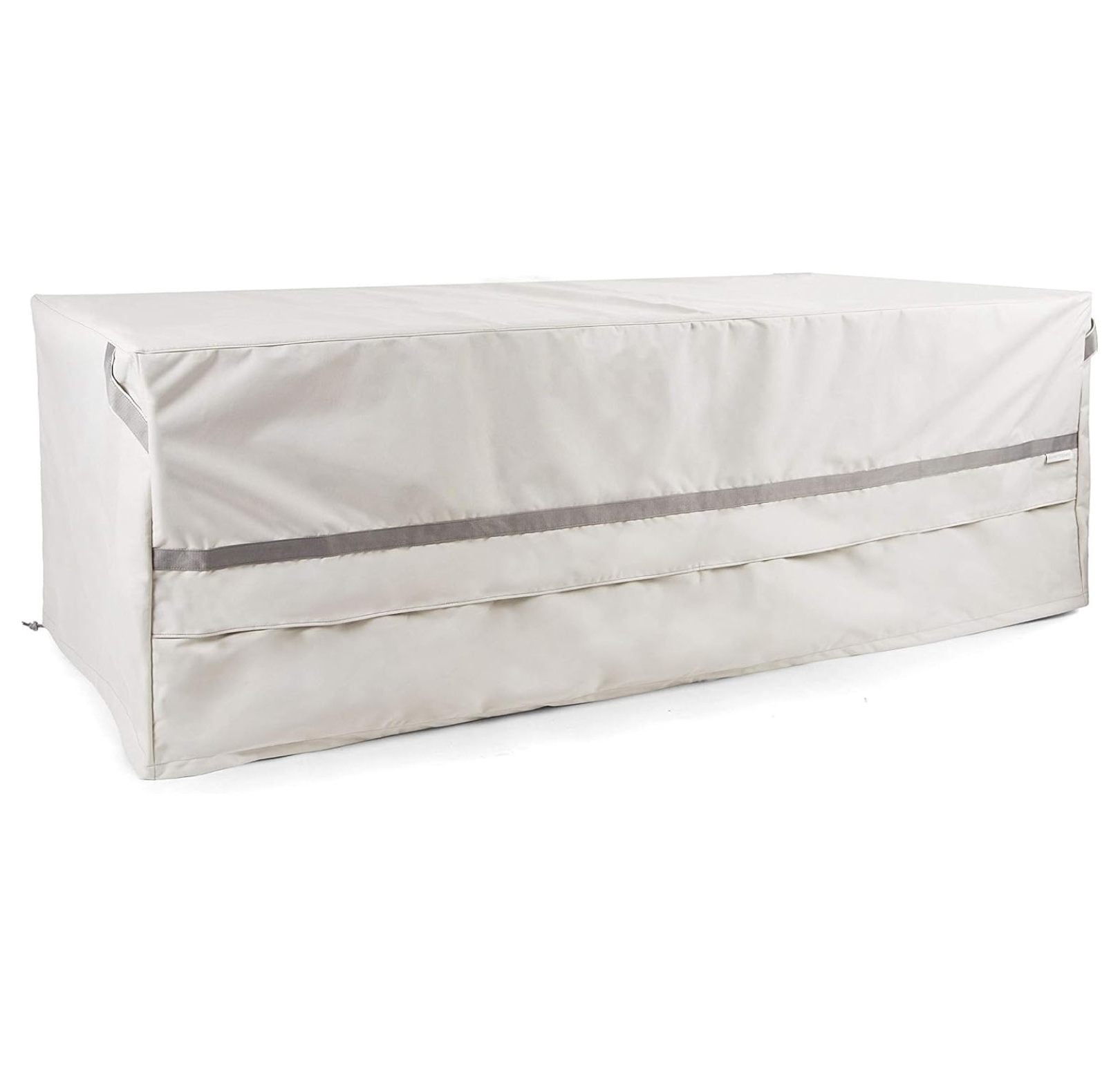 Rectangular Firepit Cover - Premium Polyester, Weather Resistant, Drawcord , Covers, Rectangular 32W x 24D x 18H, Stone Prestige Stone Heavy Duty Fade Resistant Polyester RECTANGULAR 32W x 24D x 18H