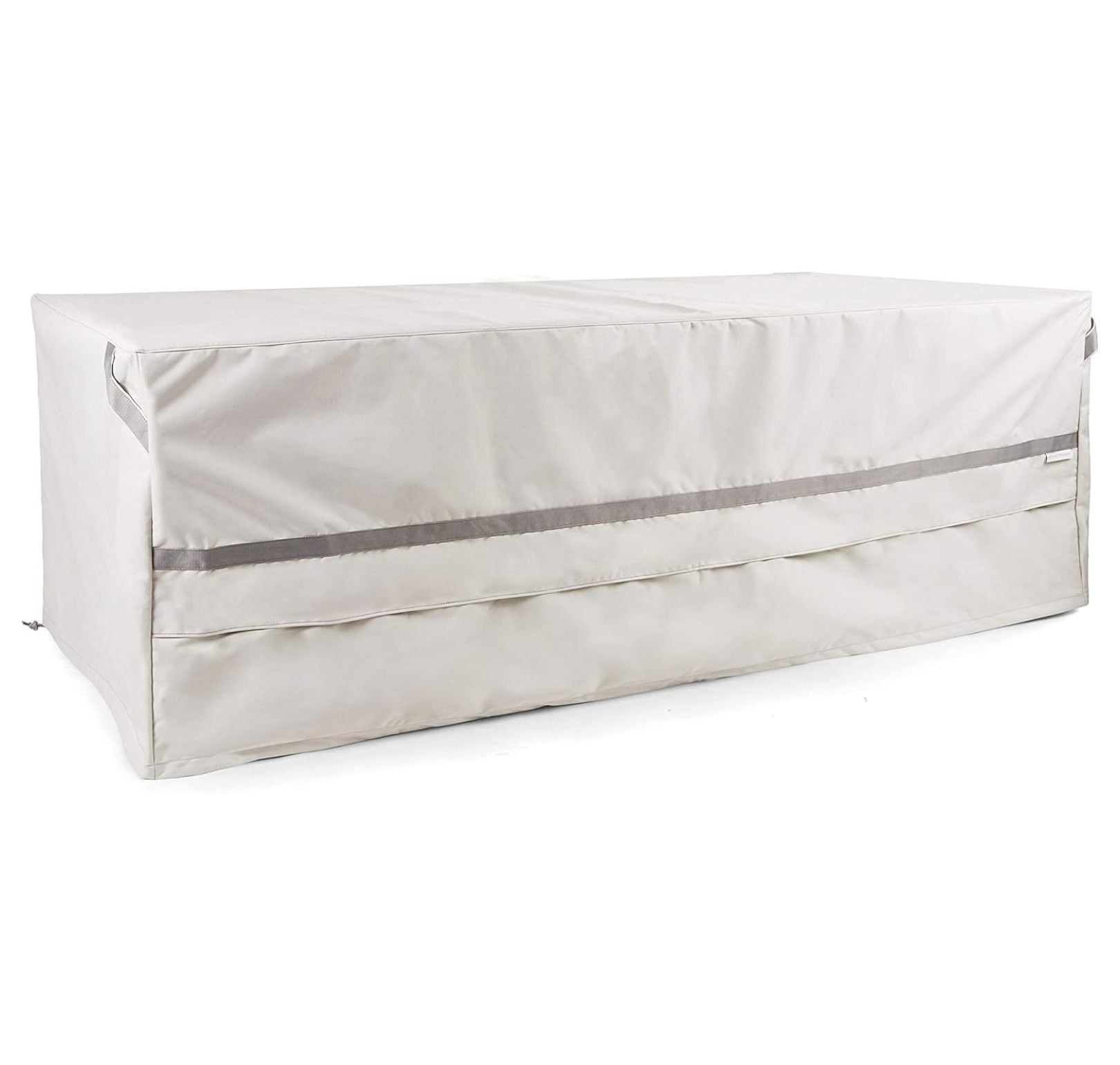 Rectangular Firepit Cover - Premium Polyester, Weather Resistant, Drawcord , Covers, Rectangular 26W x 22D x 21H, Stone Prestige Stone Heavy Duty Fade Resistant Polyester RECTANGULAR 26W x 22D x 21H