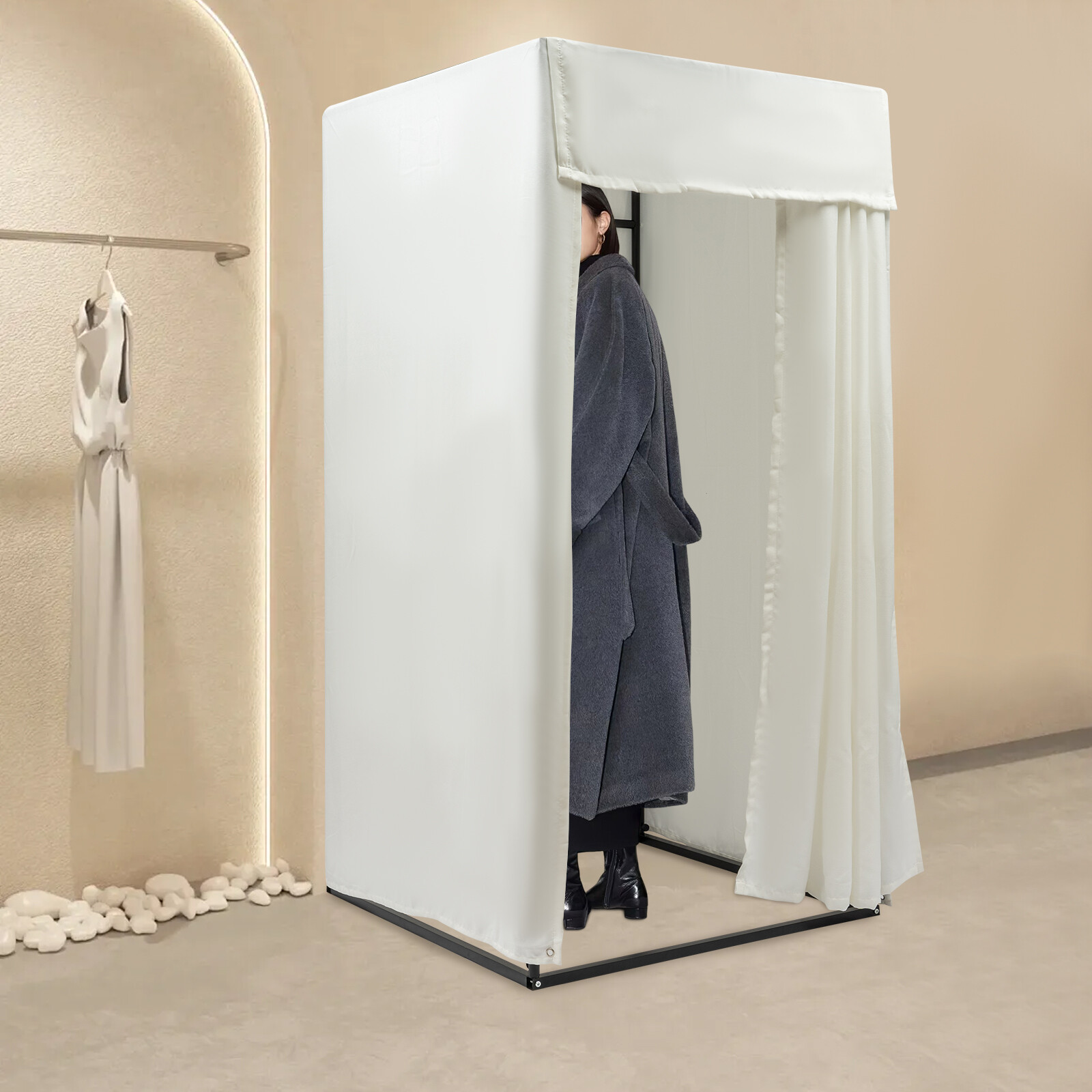 Rectangular Fitting Room 1*1*2m Portable Dressing Room Movable Changing ...