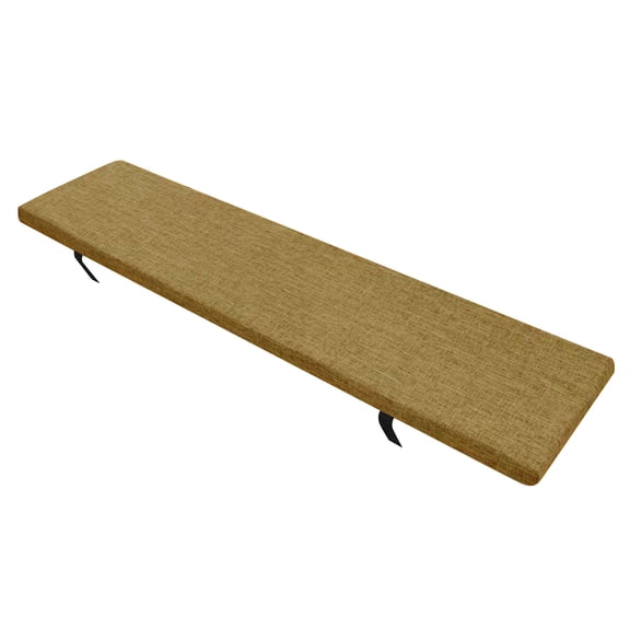 Rectangular Flax Bench Pad 39.4 Inch Soft Foam Seat Cushion Washable Linen Mat with Straps for Kitchen Island Entryway & Outdoor Garden Chairs