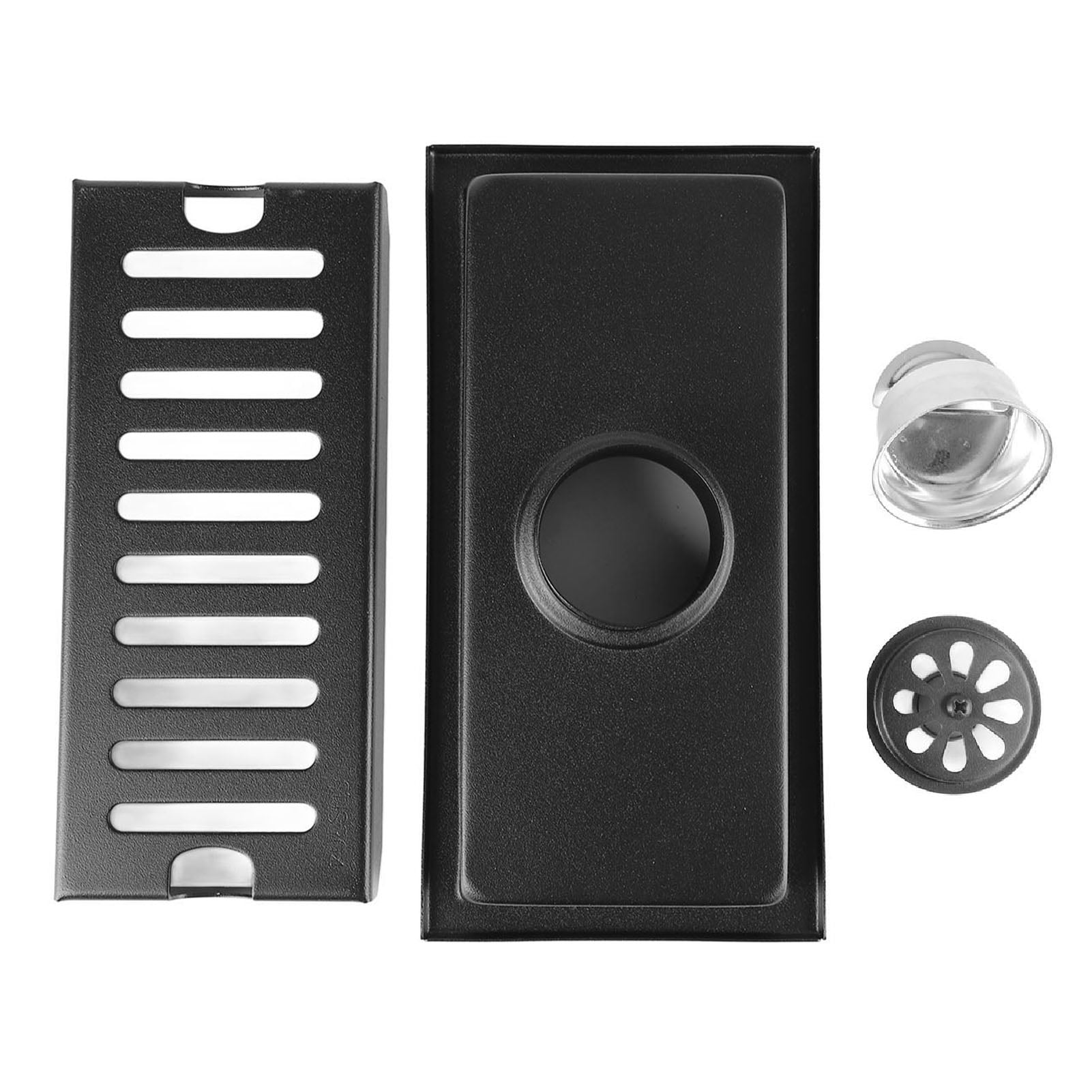 Rectangular Floor Drain with Capsule Pattern Grate Removable Stainless ...