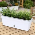 thumbnail image 1 of Rectangular Flower Pot | 44cm Self-Watering Planter Box with Visible Water Window | White Plastic Garden Container for Indoor & Outdoor Plants, 1 of 6