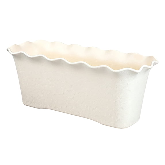 Rectangular Flower Pot Window Boxes Planters Planters for Outdoor Plants Plastic Garden Planter Box Wavy Ruffled Edge Decorative Long Planter Balcony Patio Home Flower Container Window Box Planter