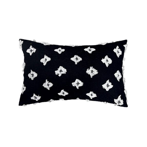 Rectangular Flower Tufted Pillow Cover Pack of 2 Embroidered Daisy flower Pillowcases (With/Without Inserts)