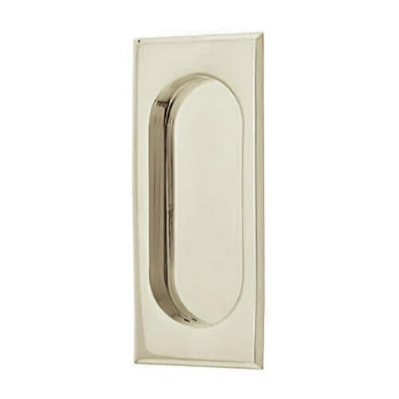 Rectangular Flush Pull, Bright Nickel