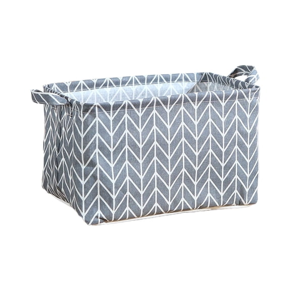 Rectangular Foldable Fabric Storage Basket with Handle, Suitable for Organizing Home Kitchens, Boys' and Girls' Toys, Offices, Wardrobes, Shelves, Etc. (15*10*9 Inches, Dark Gray)